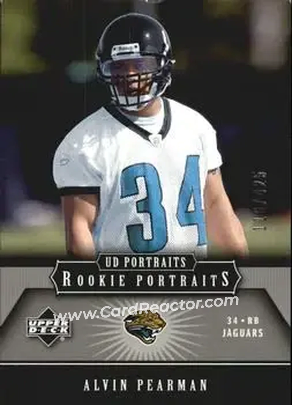 2005 Upper Deck Portraits #124 - Alvin Pearman - Jacksonville Jaguars - Front 2005 Upper Deck Portraits #124 - Alvin Pearman - Jacksonville Jaguars - Front