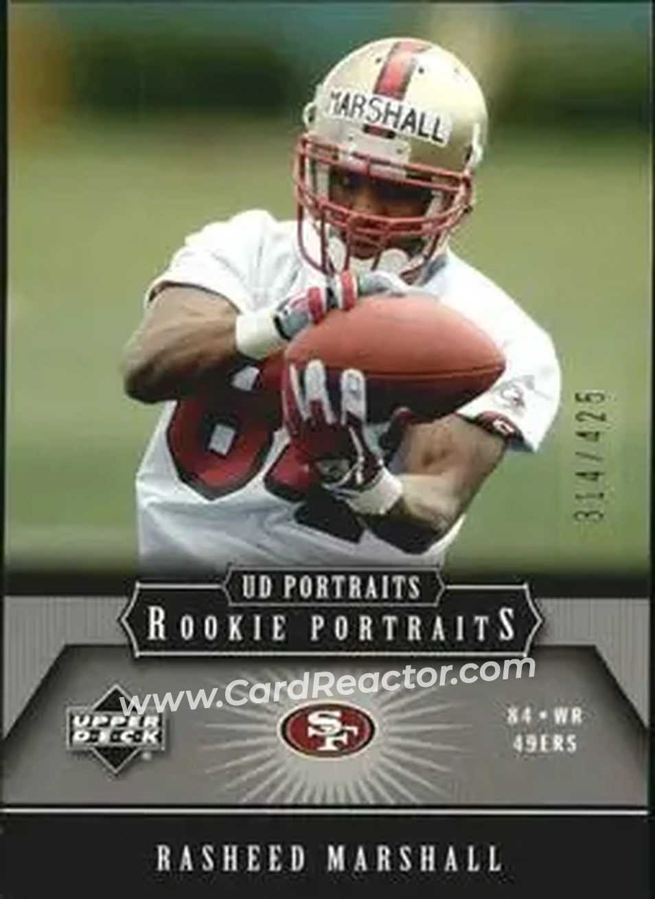 2005 Upper Deck Portraits #140 - Rasheed Marshall - San Francisco 49ers - Front