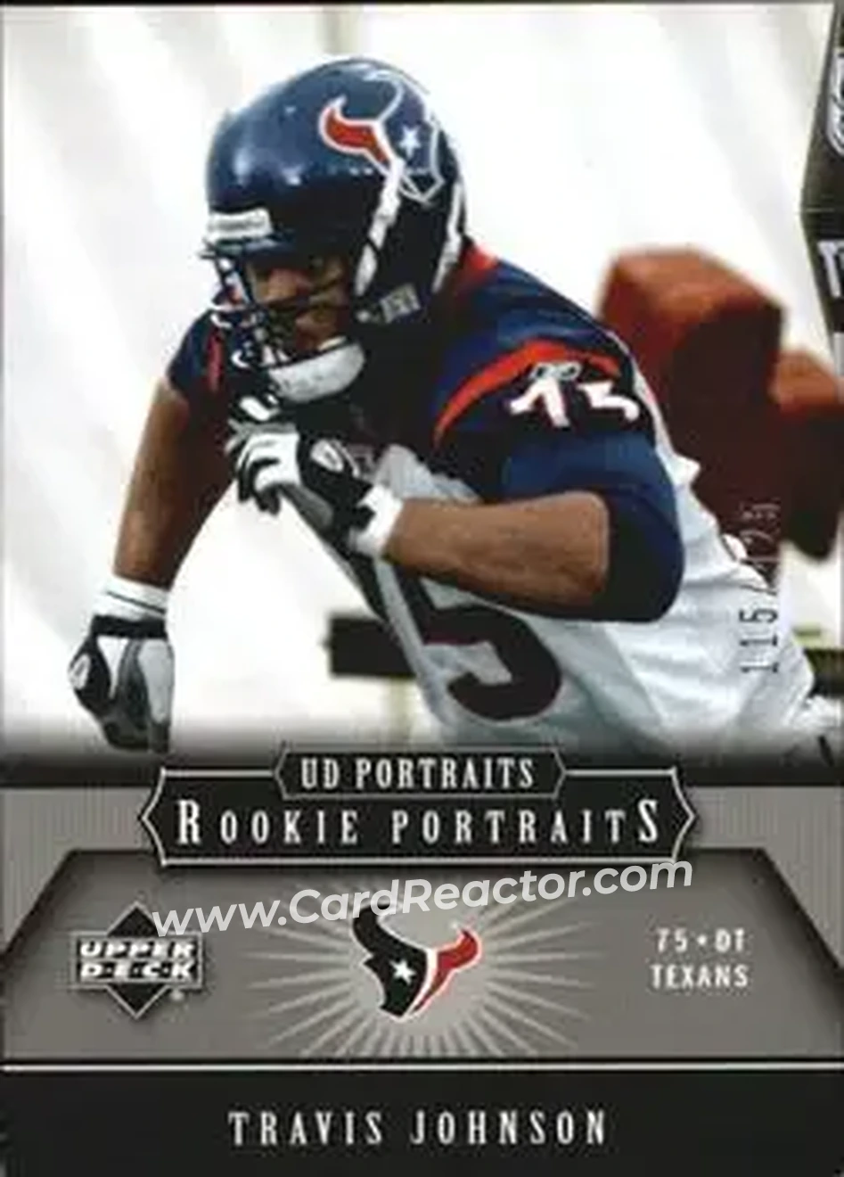 2005 Upper Deck Portraits #154 - Travis Johnson - Houston Texans - Front