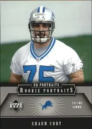 2005 Upper Deck Portraits #160 - Shaun Cody - Detroit Lions