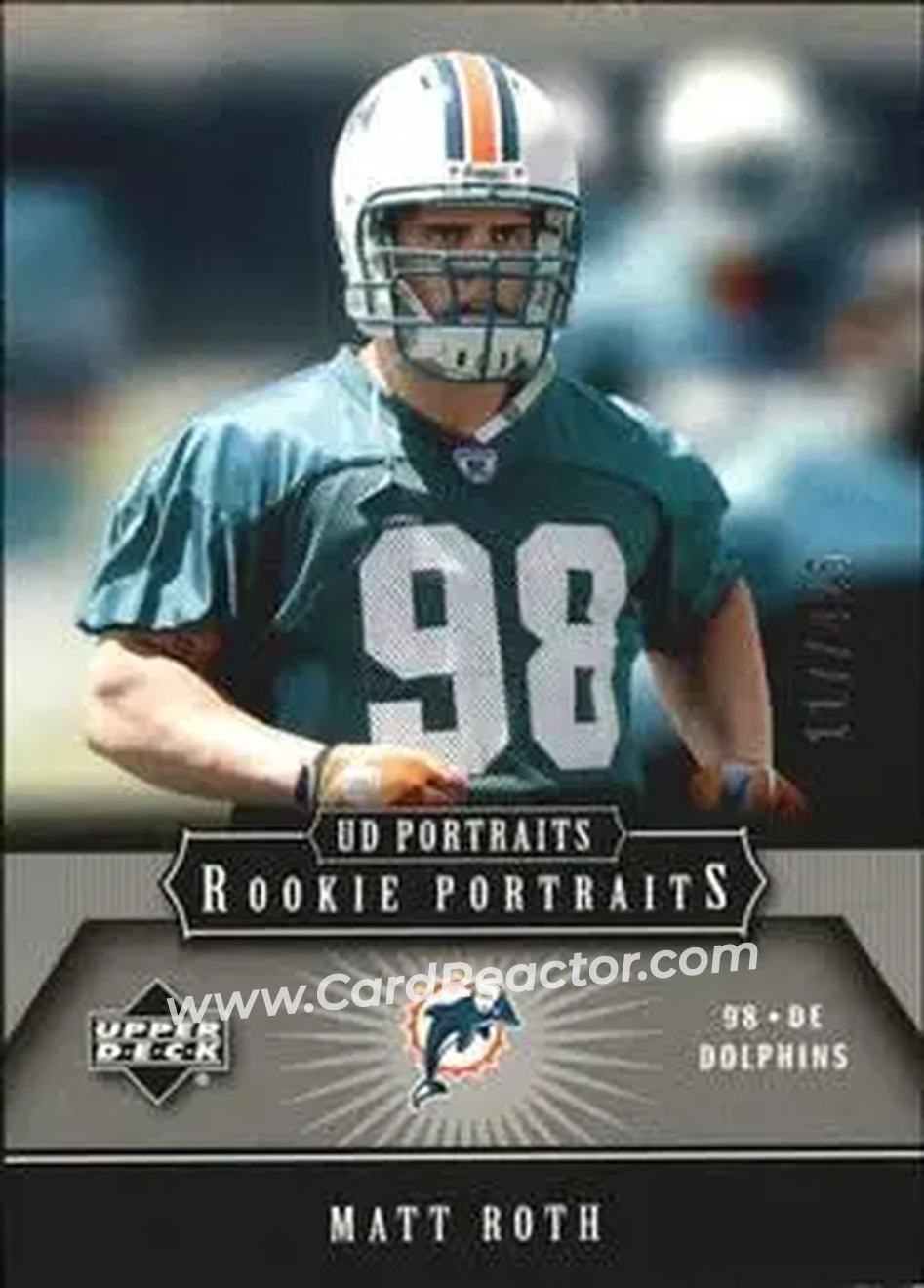 2005 Upper Deck Portraits #161 - Matt Roth - Miami Dolphins - Front