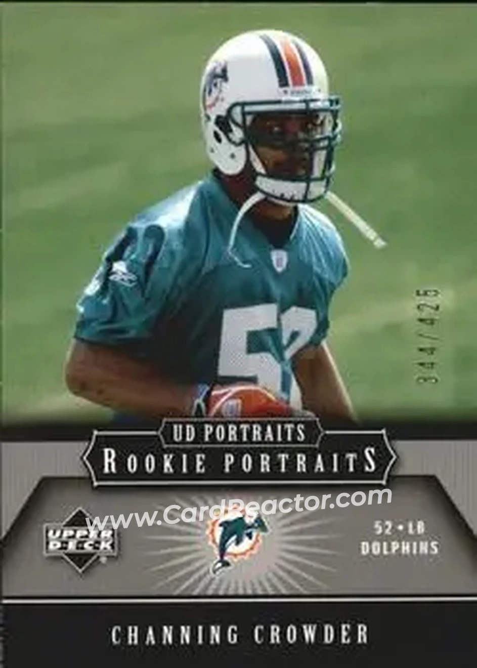 2005 Upper Deck Portraits #165 - Channing Crowder - Miami Dolphins - Front 2005 Upper Deck Portraits #165 - Channing Crowder - Miami Dolphins - Front