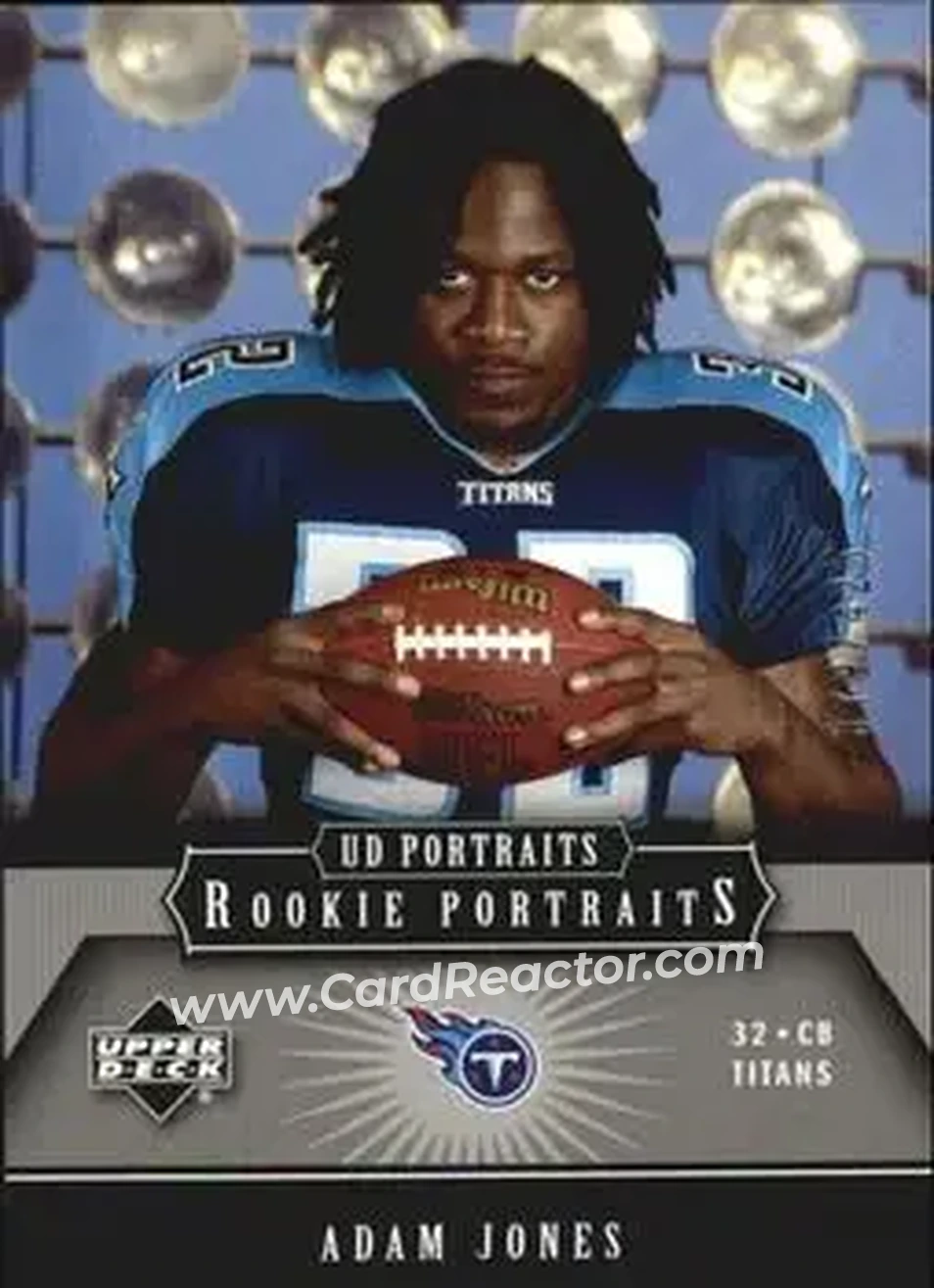2005 Upper Deck Portraits #174 - Adam Jones - Tennessee Titans - Front