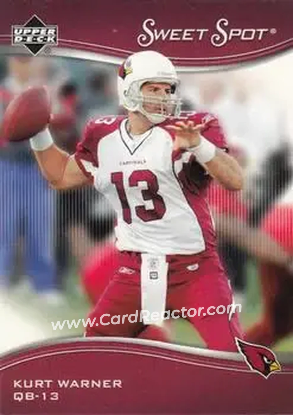 2005 Upper Deck Sweet Spot #3 - Kurt Warner - Arizona Cardinals - Front 2005 Upper Deck Sweet Spot #3 - Kurt Warner - Arizona Cardinals - Front