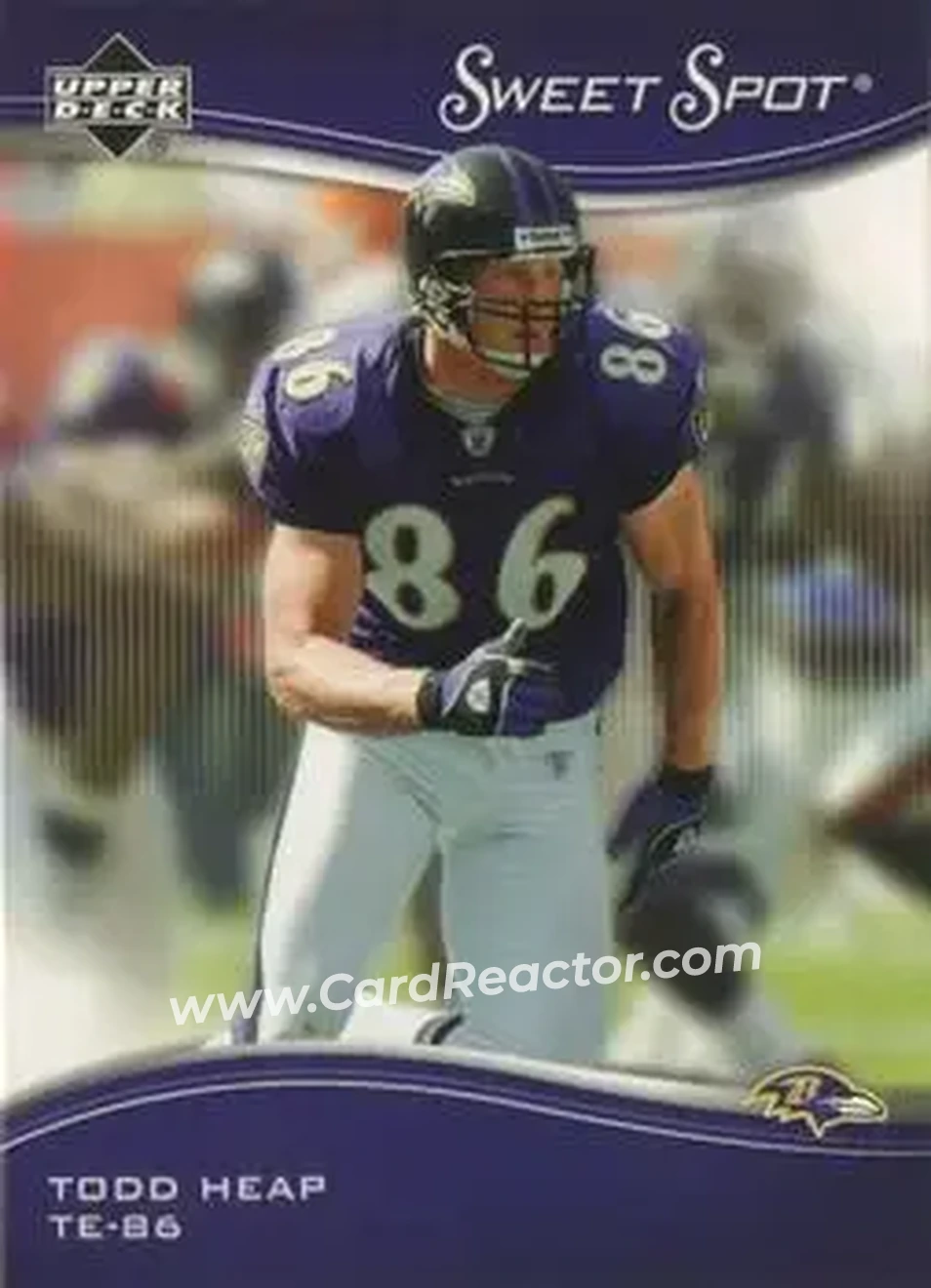 2005 Upper Deck Sweet Spot #7 - Todd Heap - Baltimore Ravens - Front 2005 Upper Deck Sweet Spot #7 - Todd Heap - Baltimore Ravens - Front