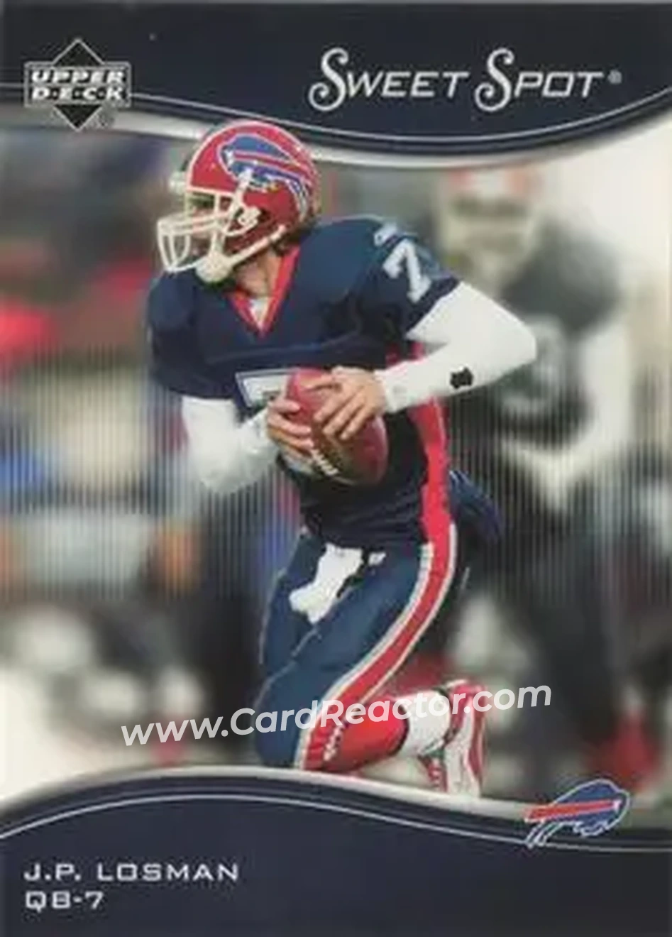2005 Upper Deck Sweet Spot #11 - J.P. Losman - Buffalo Bills - Front 2005 Upper Deck Sweet Spot #11 - J.P. Losman - Buffalo Bills - Front