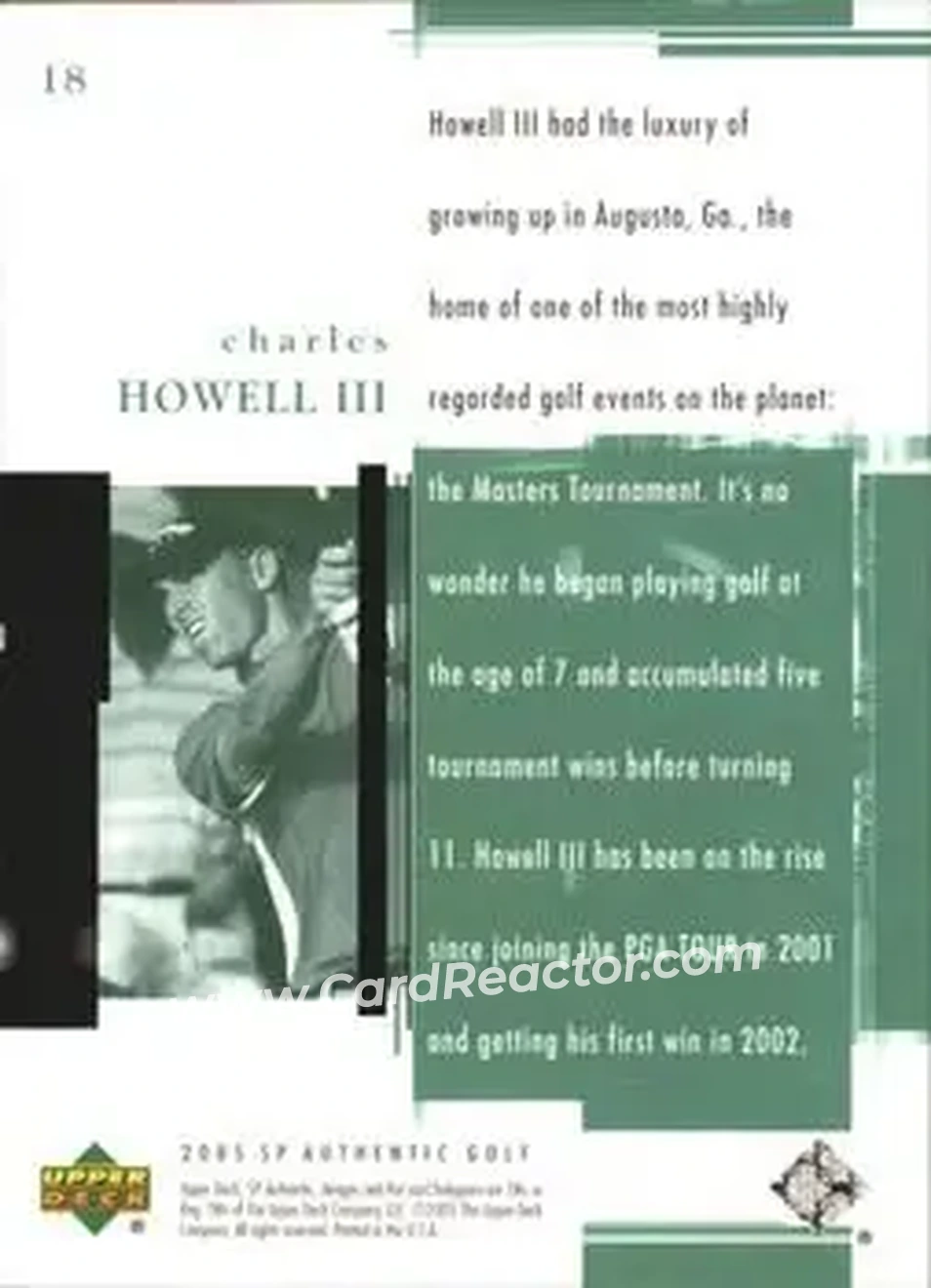 2005 SP Authentic #18 - Charles Howell III - Back