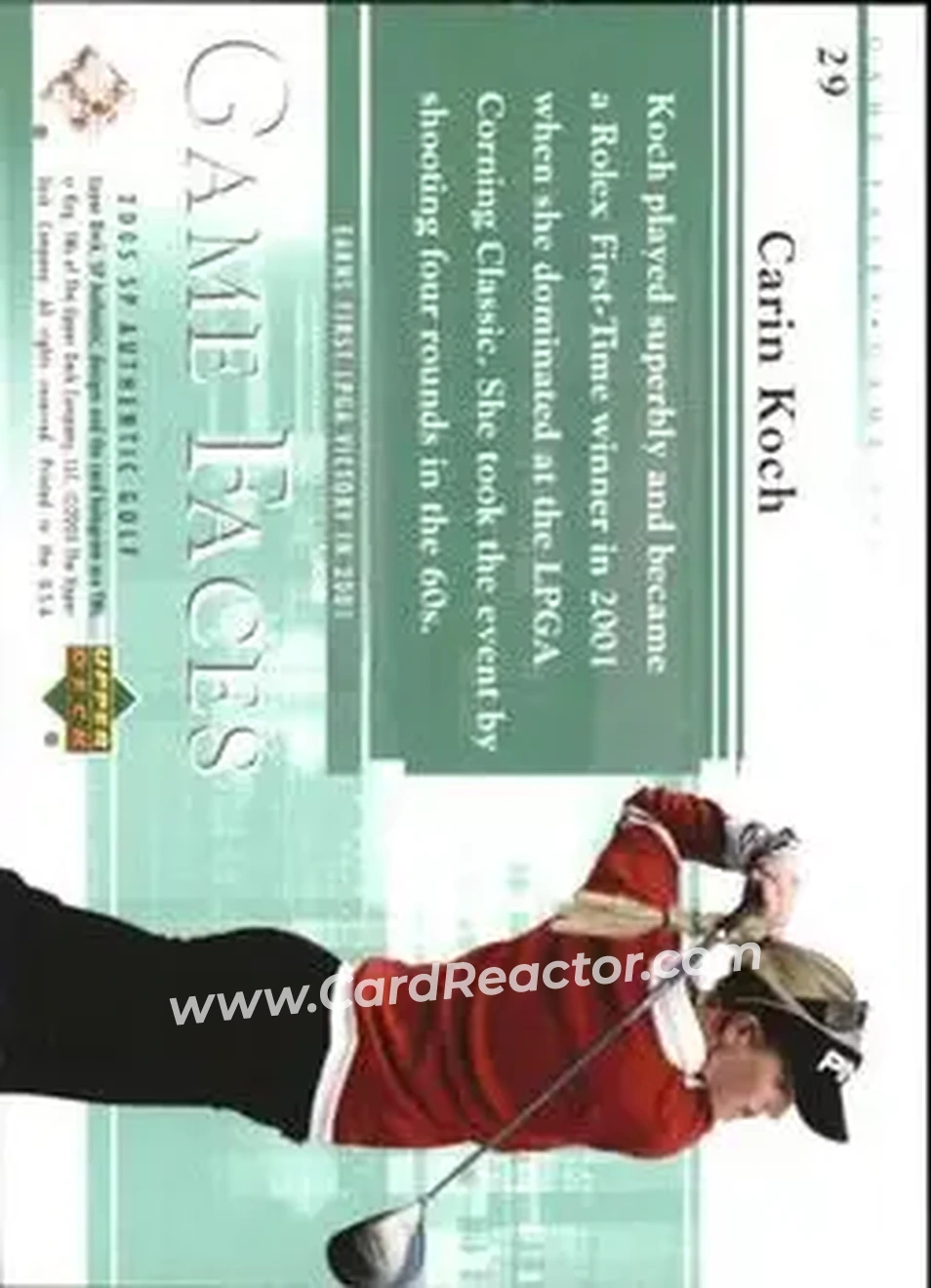 2005 SP Authentic #29 - Carin Koch - Back