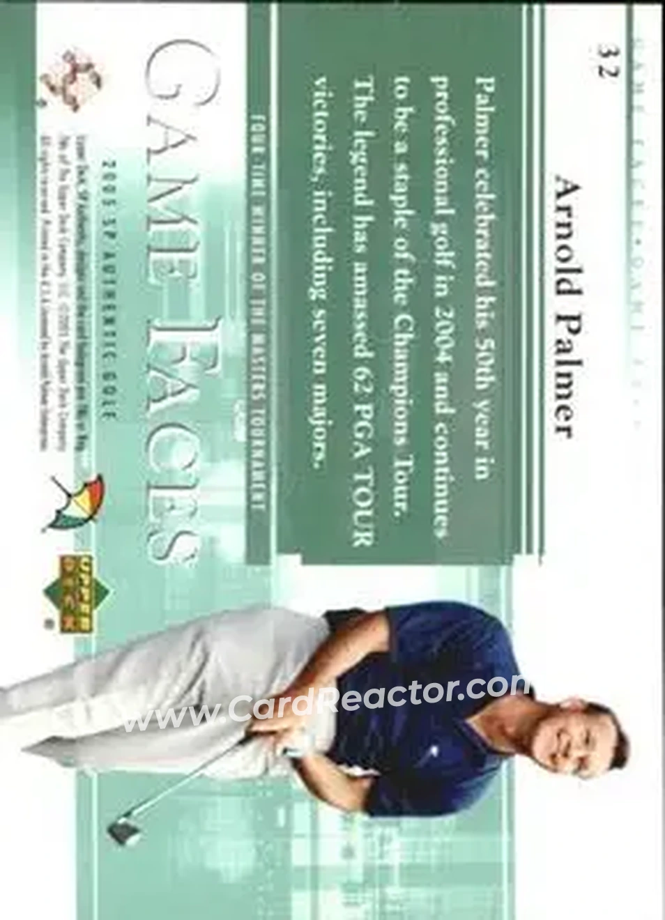 2005 SP Authentic #32 - Arnold Palmer - Back