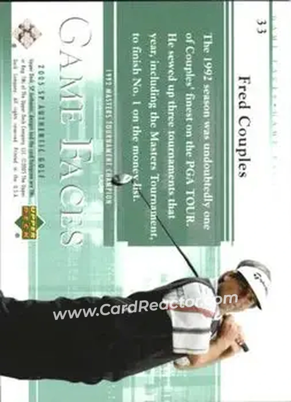 2005 SP Authentic #33 - Fred Couples - Back