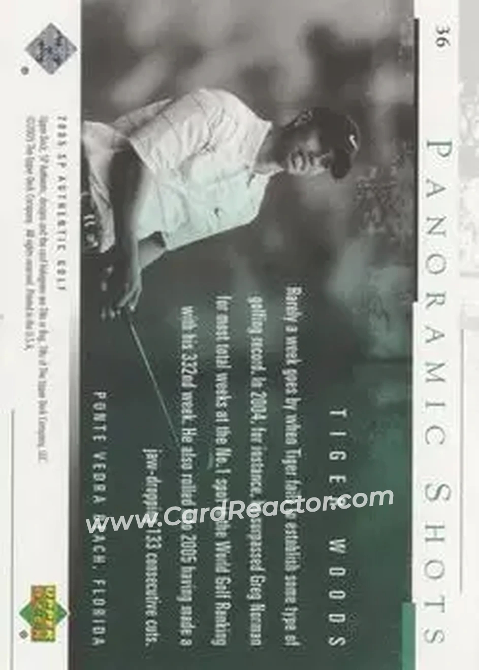 2005 SP Authentic #36 - Tiger Woods - Back