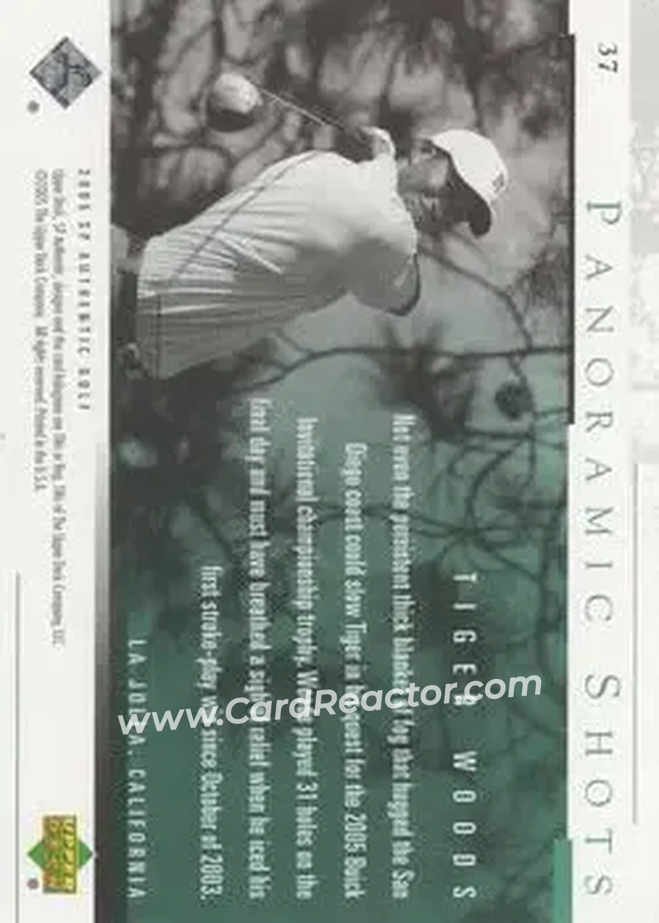 2005 SP Authentic #37 - Tiger Woods - Back