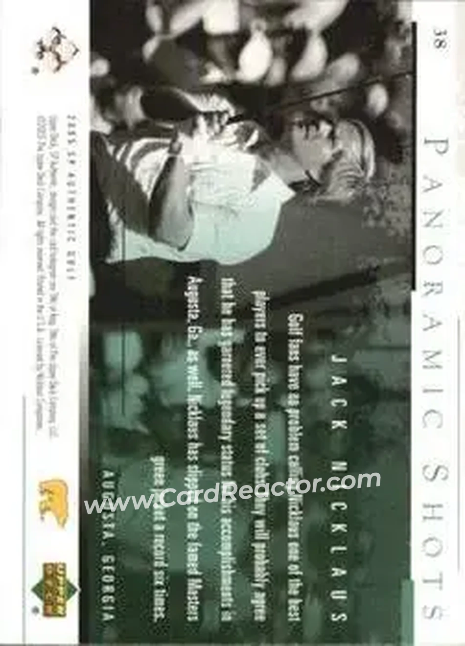 2005 SP Authentic #38 - Jack Nicklaus - Back