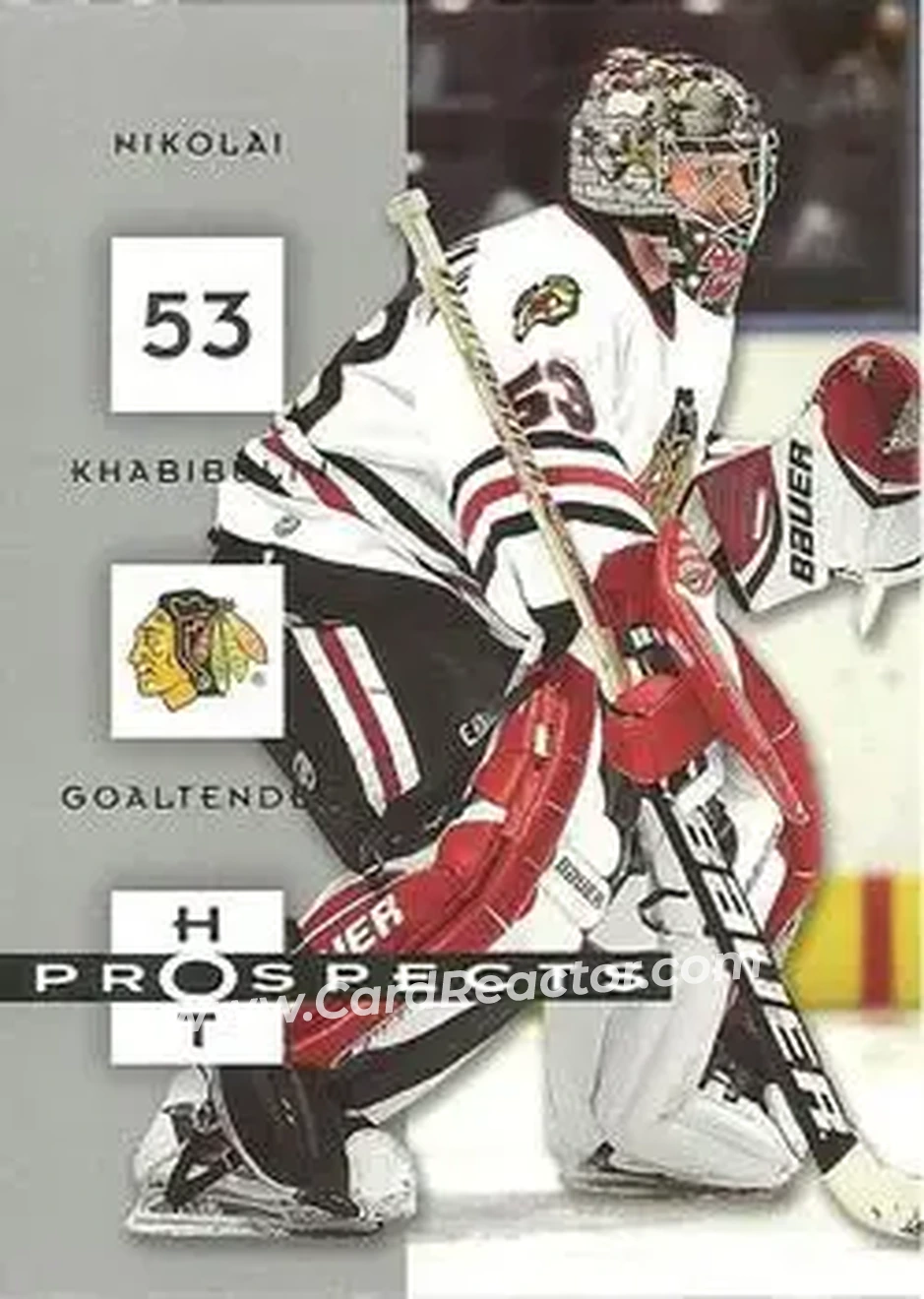 2005-06 Fleer Hot Prospects #21 - Nikolai Khabibulin - Chicago Blackhawks - Front 2005-06 Fleer Hot Prospects #21 - Nikolai Khabibulin - Chicago Blackhawks - Front