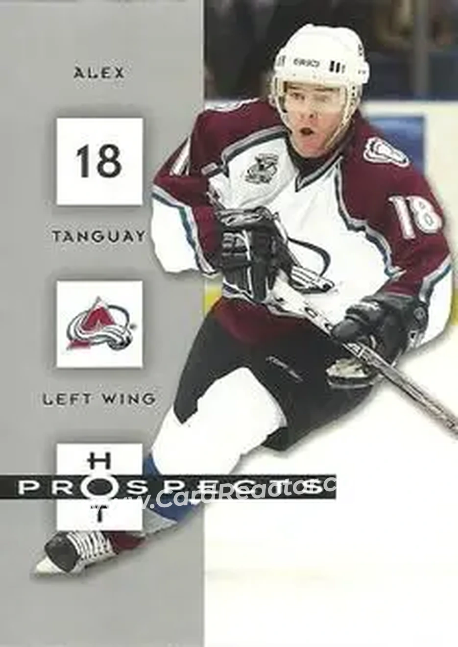2005-06 Fleer Hot Prospects #26 - Alex Tanguay - Colorado Avalanche - Front 2005-06 Fleer Hot Prospects #26 - Alex Tanguay - Colorado Avalanche - Front