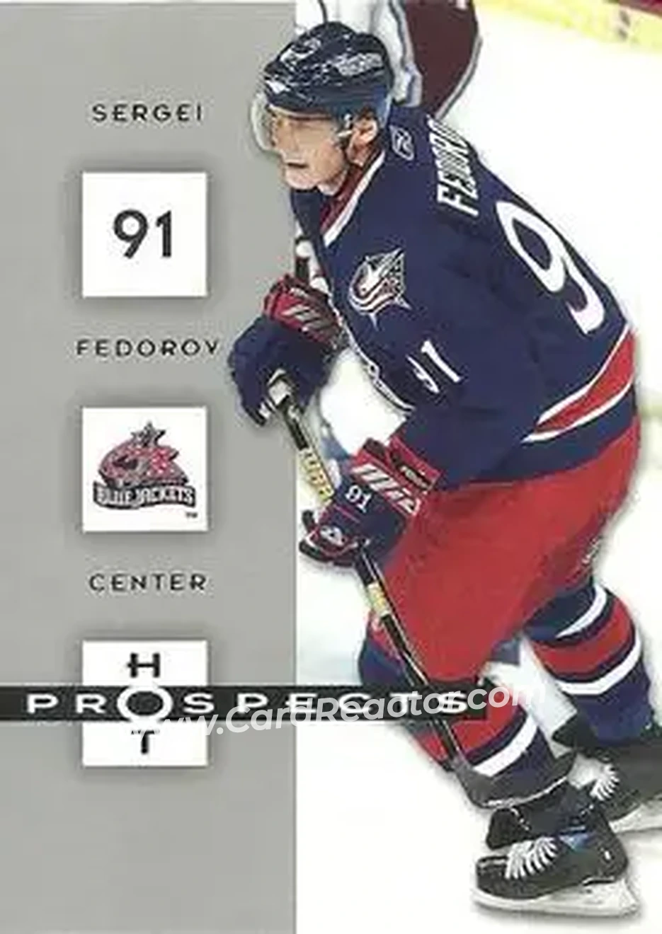 2005-06 Fleer Hot Prospects #28 - Sergei Fedorov - Columbus Blue Jackets - Front 2005-06 Fleer Hot Prospects #28 - Sergei Fedorov - Columbus Blue Jackets - Front