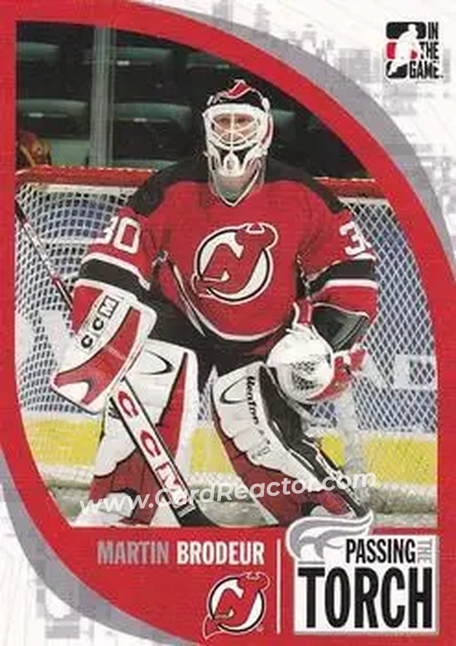 2005-06 In The Game Passing the Torch #07 - Martin Brodeur - New Jersey Devils - Front 2005-06 In The Game Passing the Torch #07 - Martin Brodeur - New Jersey Devils - Front