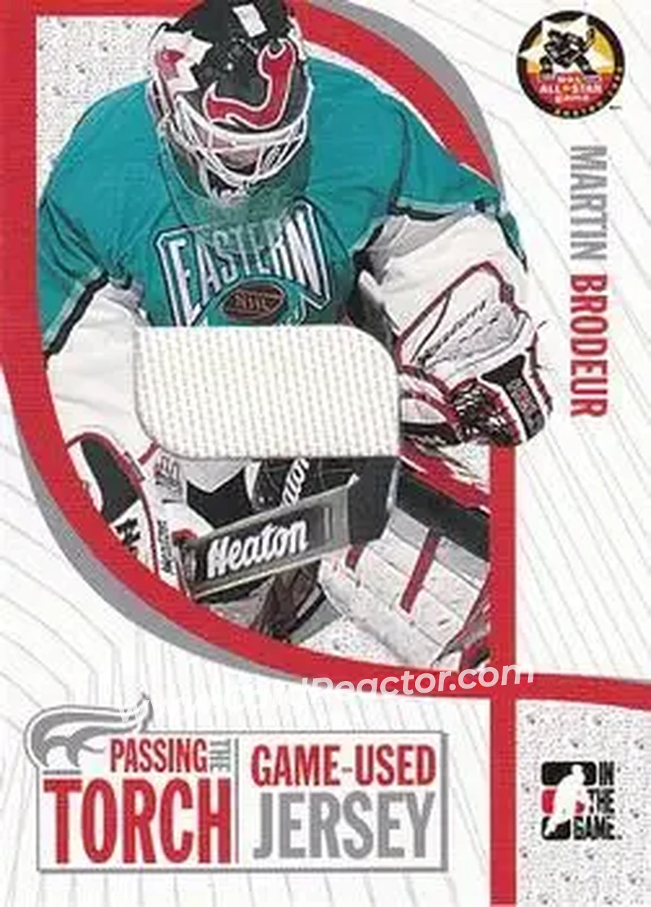 2005-06 In The Game Passing the Torch - Game-Used Memorabilia #PTT-02 - Martin Brodeur - New Jersey Devils - Front