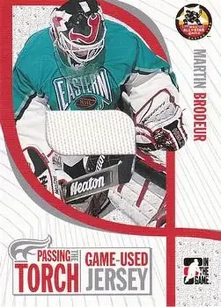2005-06 In The Game Passing the Torch - Game-Used Memorabilia #PTT-02 - Martin Brodeur - New Jersey Devils