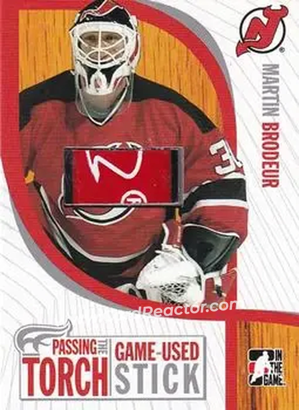 2005-06 In The Game Passing the Torch - Game-Used Memorabilia #PTT-06 - Martin Brodeur - New Jersey Devils - Front