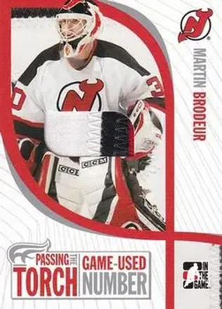 2005-06 In The Game Passing the Torch - Game-Used Memorabilia #PTT-25 - Martin Brodeur - New Jersey Devils