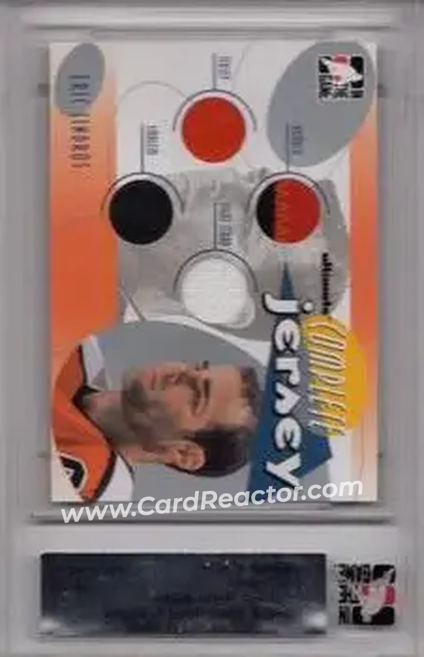 2005-06 In The Game Ultimate Memorabilia Level 2 - Complete Jersey #NNO - Eric Lindros - Philadelphia Flyers - Front 2005-06 In The Game Ultimate Memorabilia Level 2 - Complete Jersey #NNO - Eric Lindros - Philadelphia Flyers - Front