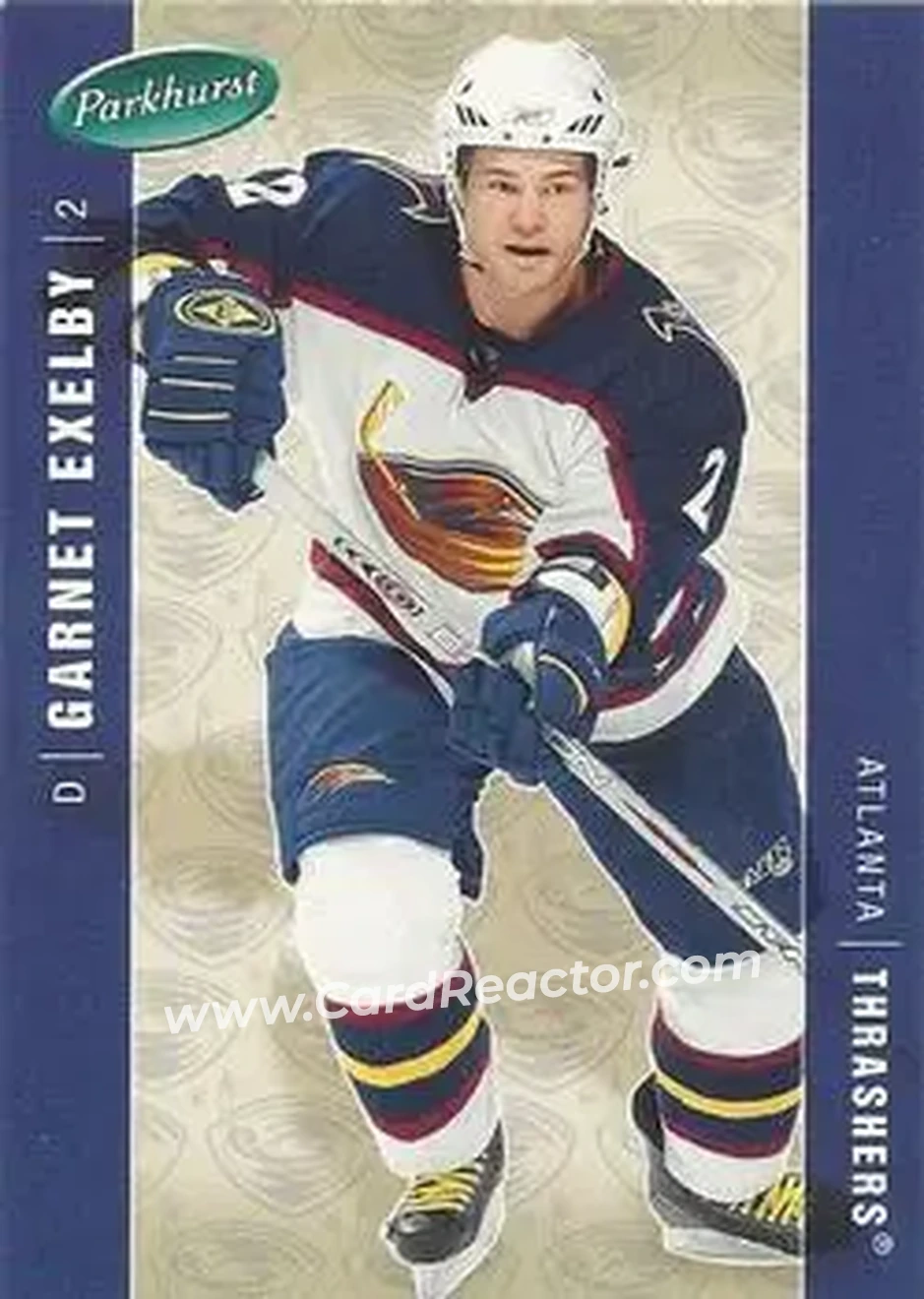 2005-06 Parkhurst #30 - Garnet Exelby - Atlanta Thrashers - Front 2005-06 Parkhurst #30 - Garnet Exelby - Atlanta Thrashers - Front