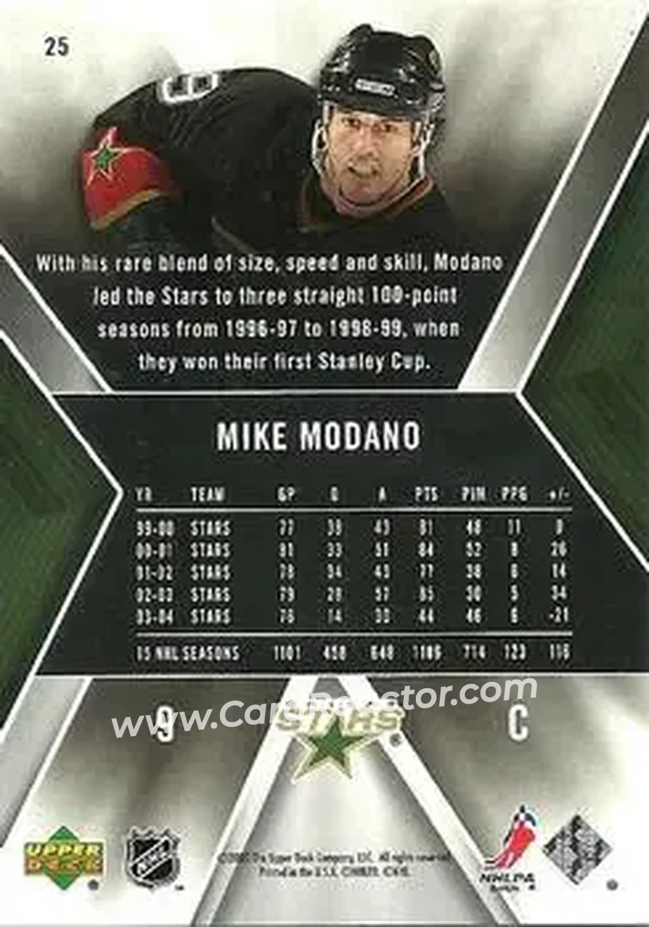 2005-06 SPx #25 - Mike Modano - Dallas Stars - Back