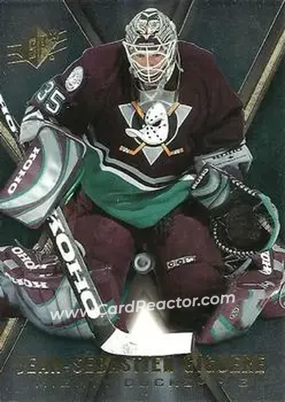2005-06 SPx #1 - Jean-Sebastien Giguere - Anaheim Mighty Ducks - Front 2005-06 SPx #1 - Jean-Sebastien Giguere - Anaheim Mighty Ducks - Front