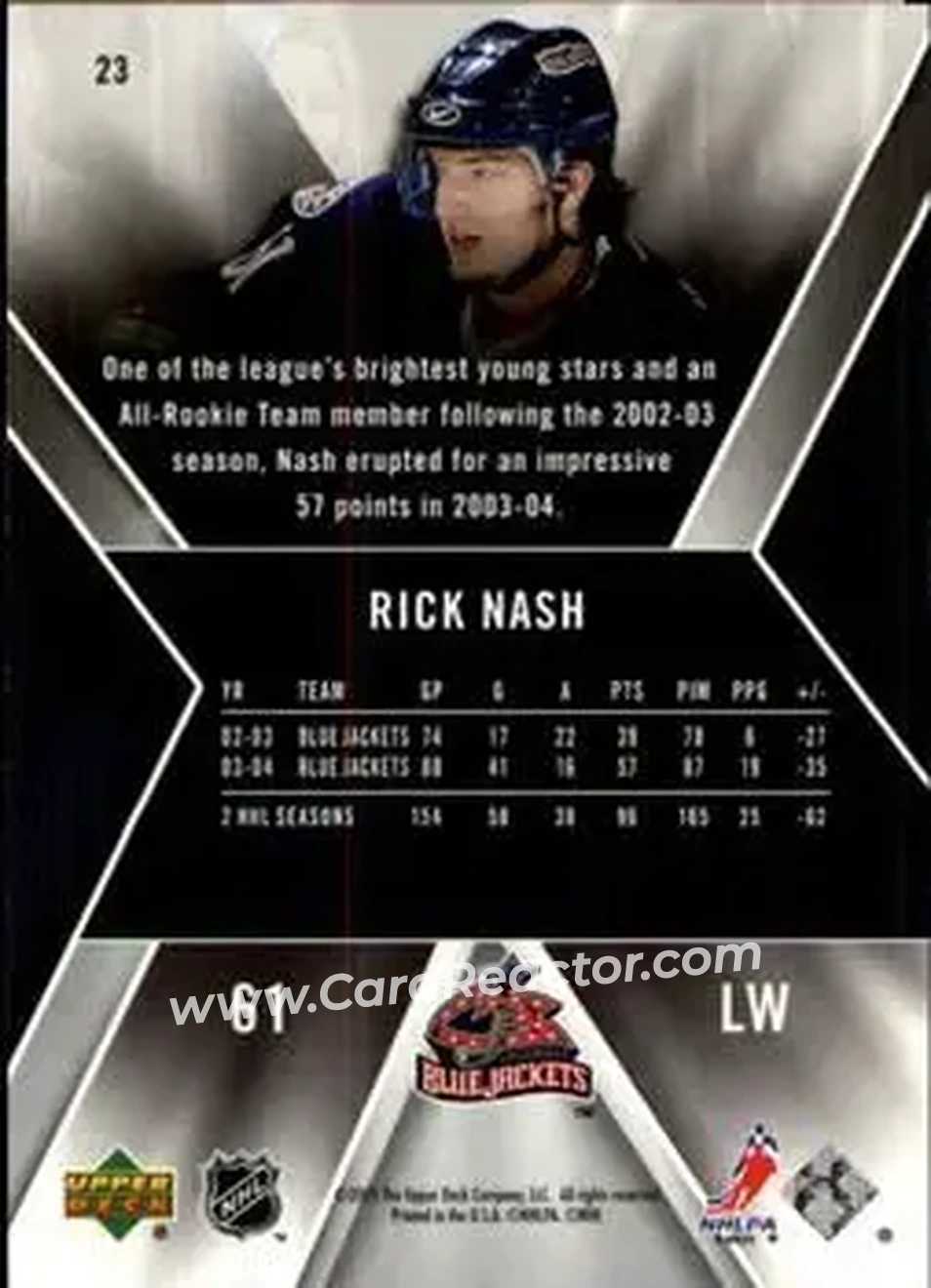 2005-06 SPx #23 - Rick Nash - Columbus Blue Jackets - Back 2005-06 SPx #23 - Rick Nash - Columbus Blue Jackets - Back