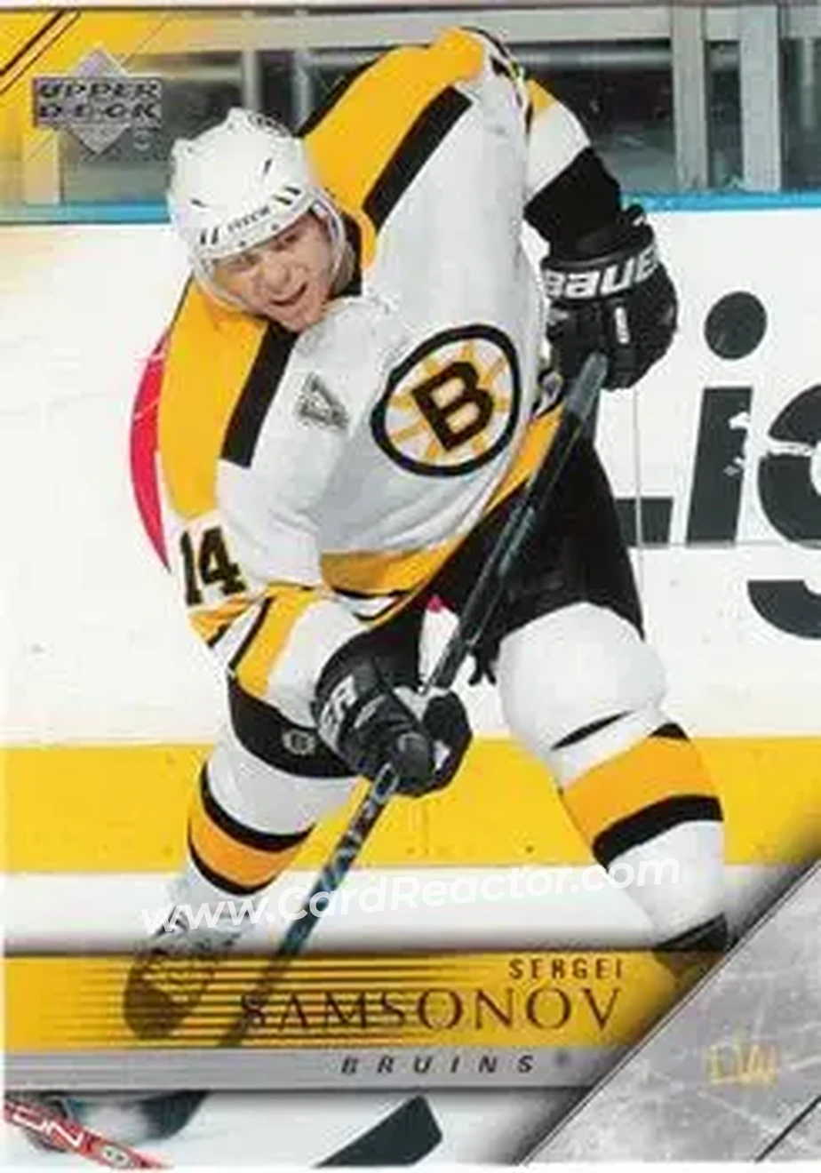 2005-06 Upper Deck #18 - Sergei Samsonov - Boston Bruins - Front 2005-06 Upper Deck #18 - Sergei Samsonov - Boston Bruins - Front