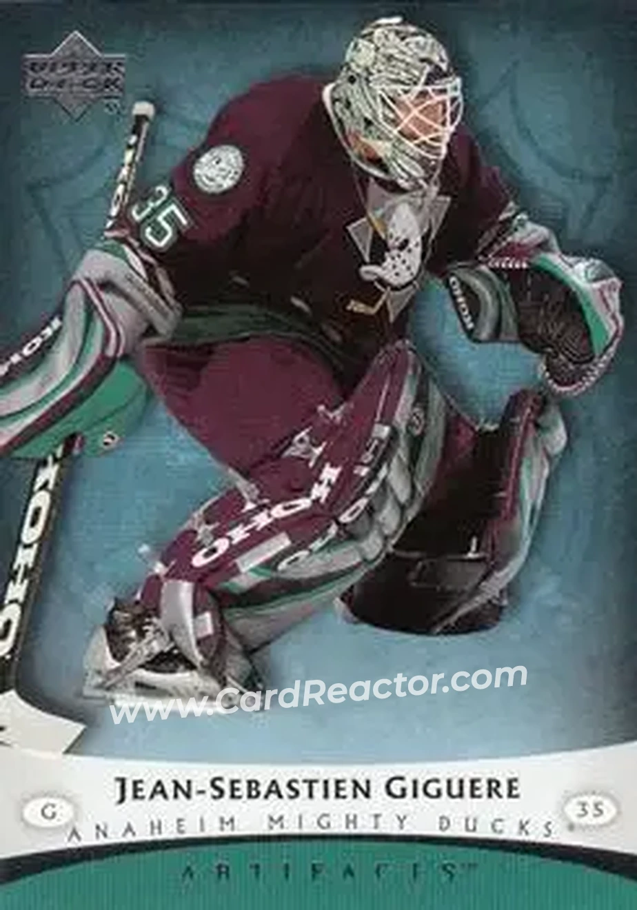 2005-06 Upper Deck Artifacts #1 - Jean-Sebastien Giguere - Anaheim Mighty Ducks - Front
