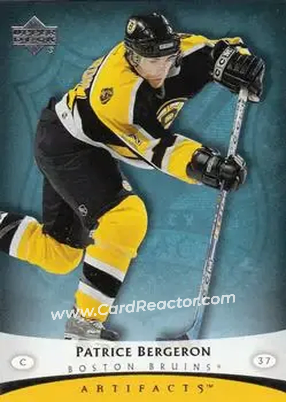 2005-06 Upper Deck Artifacts #11 - Patrice Bergeron - Boston Bruins - Front 2005-06 Upper Deck Artifacts #11 - Patrice Bergeron - Boston Bruins - Front