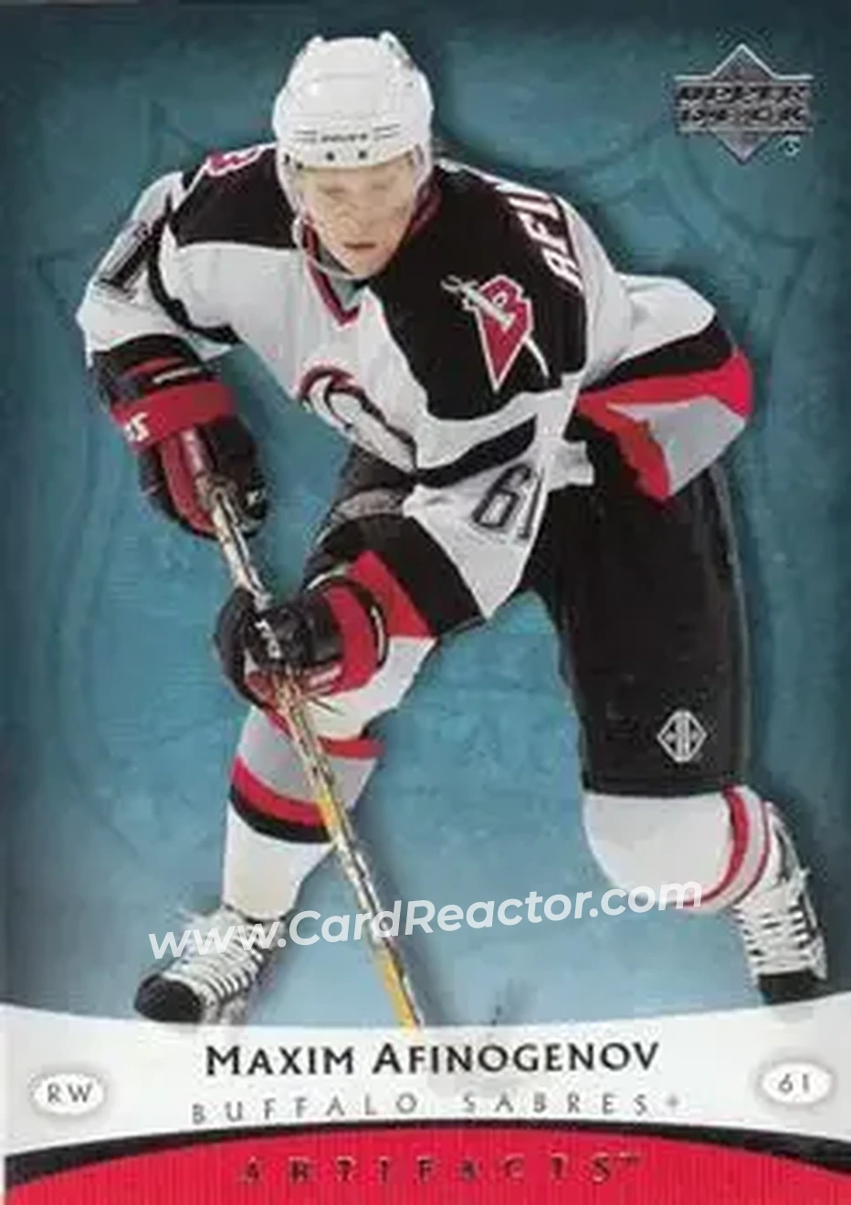2005-06 Upper Deck Artifacts #13 - Maxim Afinogenov - Buffalo Sabres - Front 2005-06 Upper Deck Artifacts #13 - Maxim Afinogenov - Buffalo Sabres - Front