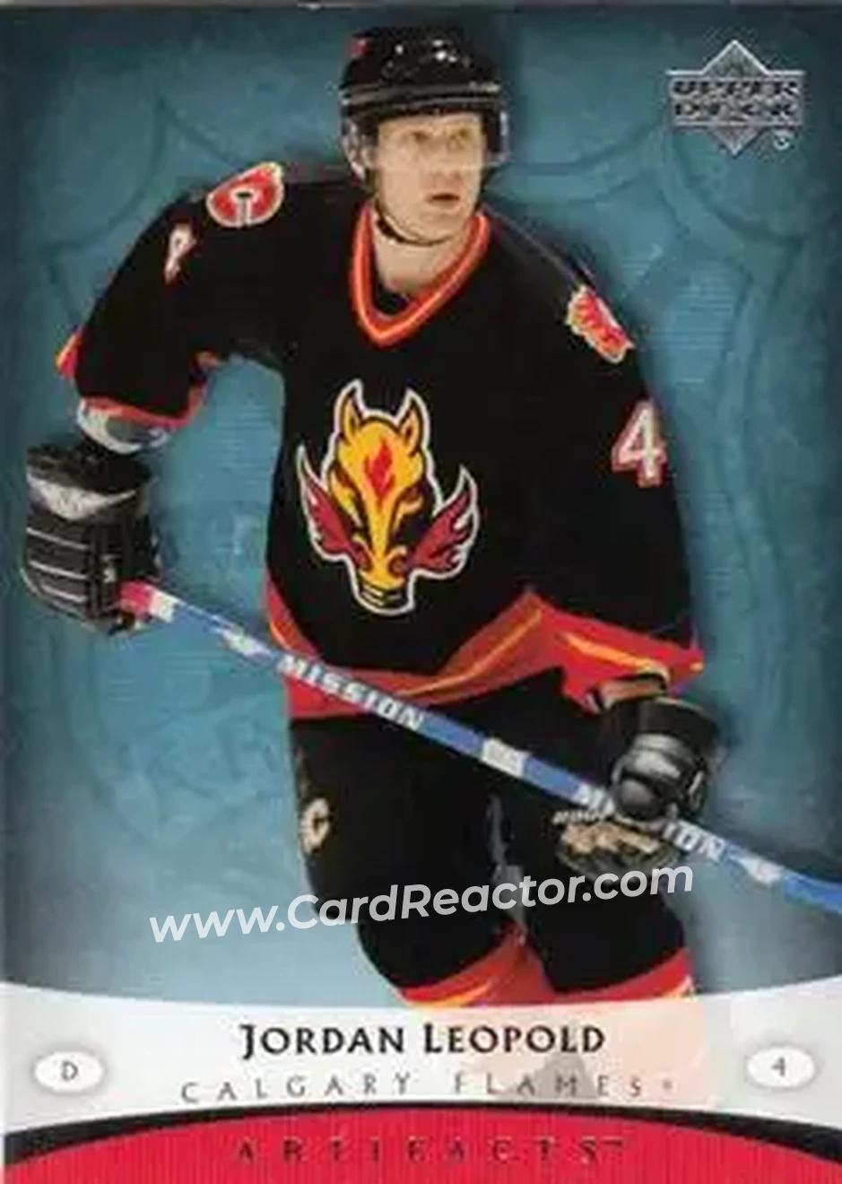 2005-06 Upper Deck Artifacts #17 - Jordan Leopold - Calgary Flames - Front