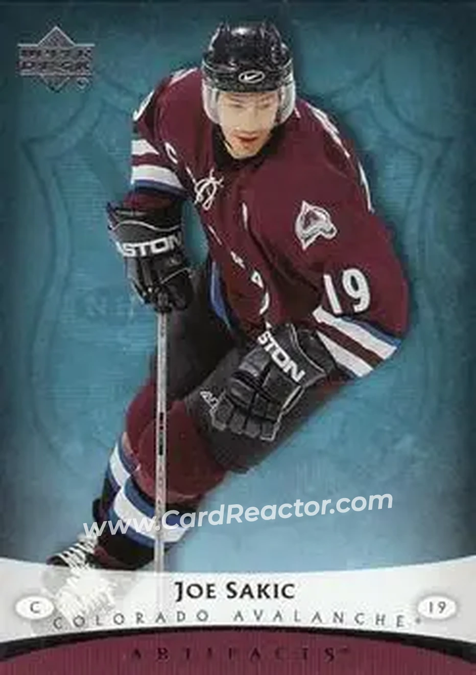 2005-06 Upper Deck Artifacts #24 - Joe Sakic - Colorado Avalanche - Front 2005-06 Upper Deck Artifacts #24 - Joe Sakic - Colorado Avalanche - Front