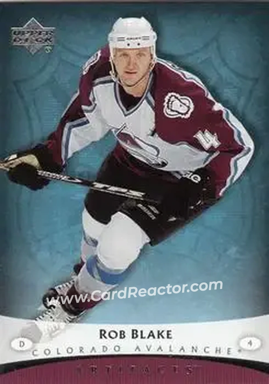 2005-06 Upper Deck Artifacts #25 - Rob Blake - Colorado Avalanche - Front 2005-06 Upper Deck Artifacts #25 - Rob Blake - Colorado Avalanche - Front