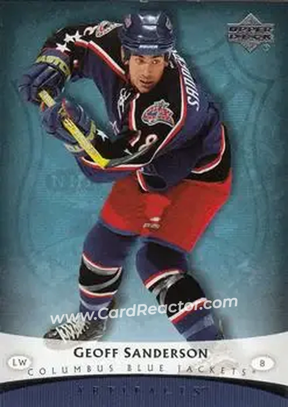 2005-06 Upper Deck Artifacts #29 - Geoff Sanderson - Columbus Blue Jackets - Front