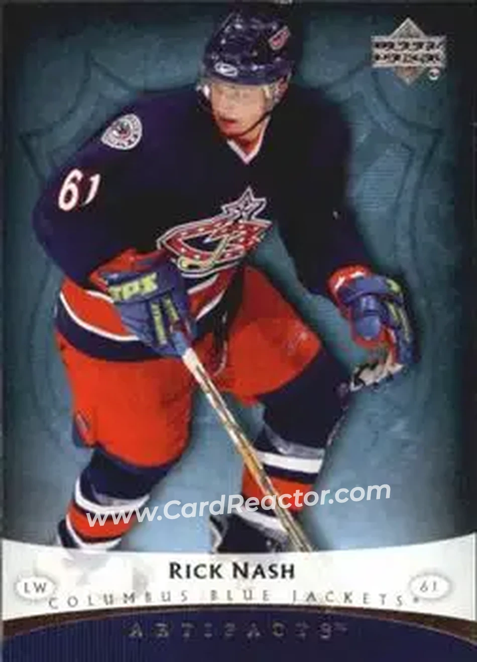 2005-06 Upper Deck Artifacts #30 - Rick Nash - Columbus Blue Jackets - Front 2005-06 Upper Deck Artifacts #30 - Rick Nash - Columbus Blue Jackets - Front