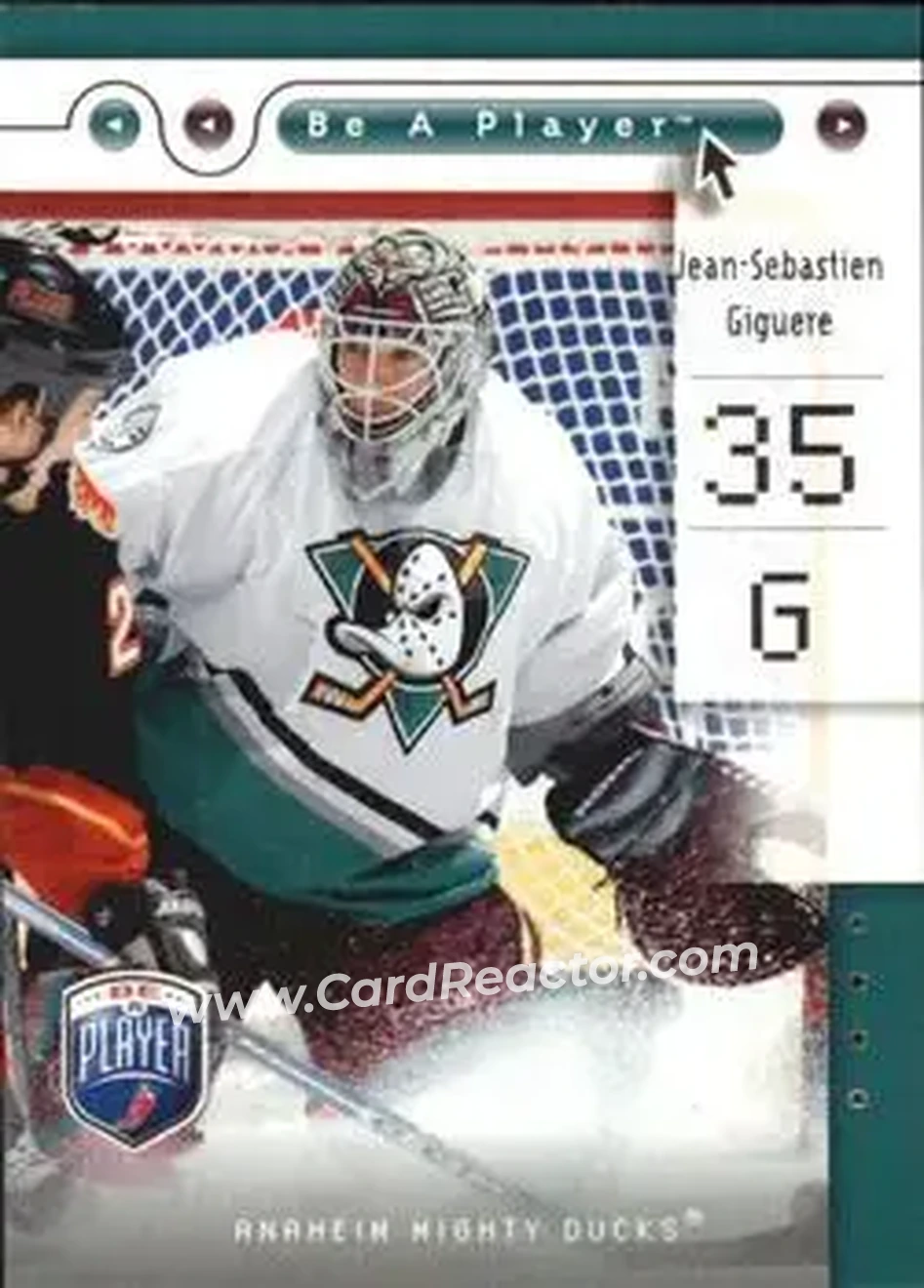 2005-06 Upper Deck Be a Player #1 - Jean-Sebastien Giguere - Anaheim Mighty Ducks - Front