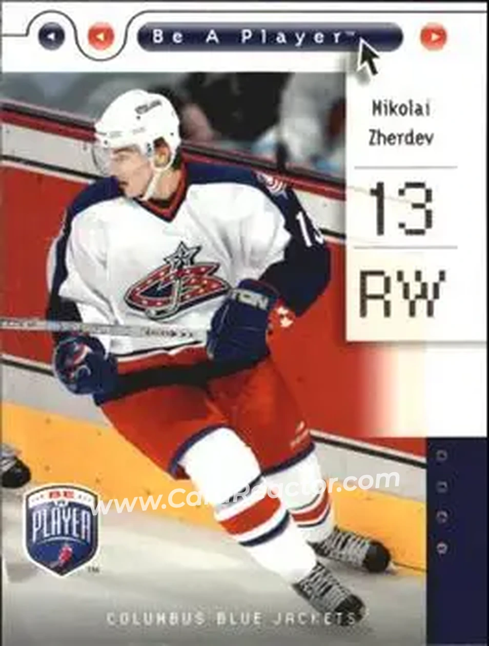 2005-06 Upper Deck Be a Player #25 - Nikolai Zherdev - Columbus Blue Jackets - Front