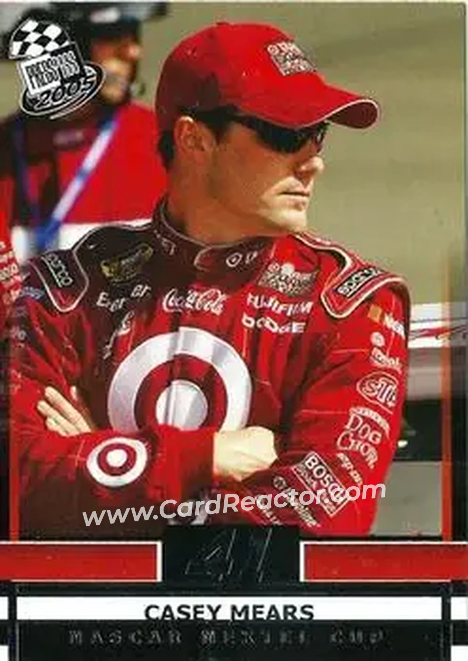 2005 Press Pass #28 - Casey Mears - Chip Ganassi Racing with Felix Sabates - Front 2005 Press Pass #28 - Casey Mears - Chip Ganassi Racing with Felix Sabates - Front