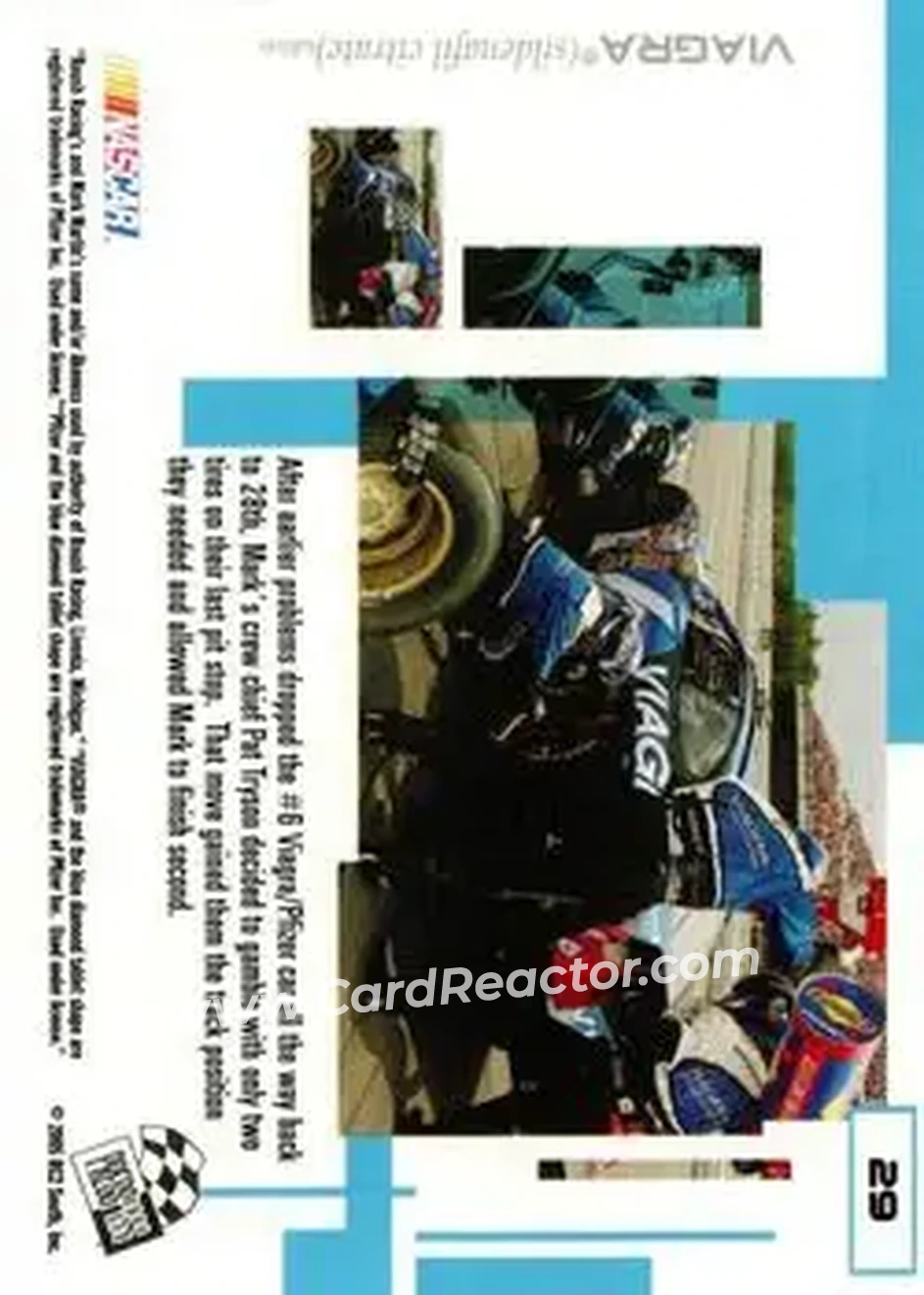 2005 Press Pass Eclipse #29 - Mark Martin - Roush Racing - Back