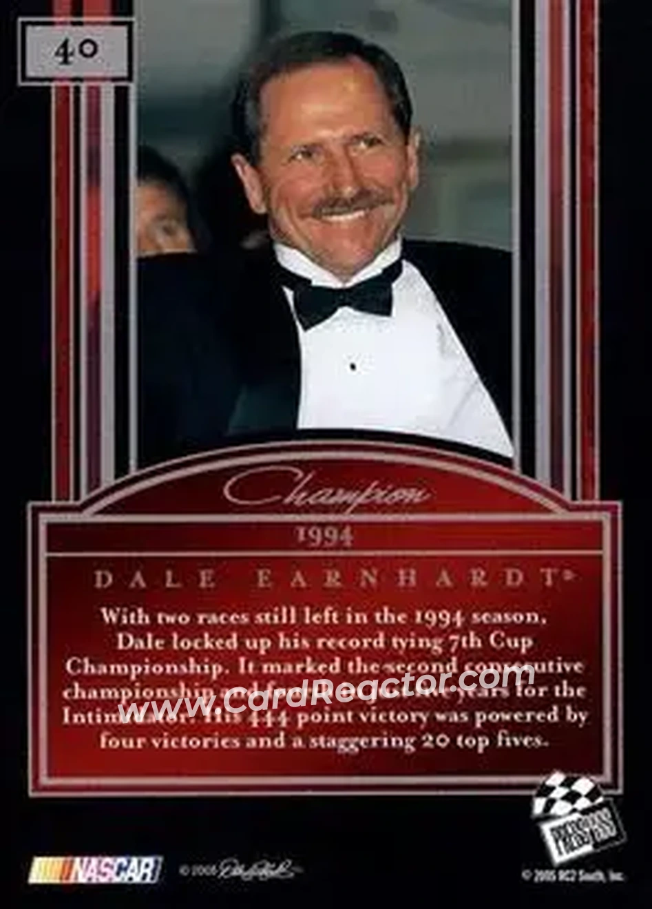 2005 Press Pass Legends #40 - Dale Earnhardt Sr. - Richard Childress Racing - Back 2005 Press Pass Legends #40 - Dale Earnhardt Sr. - Richard Childress Racing - Back