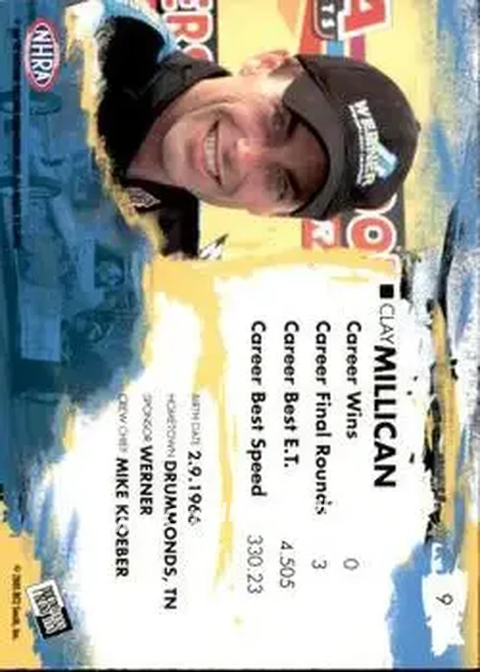 2005 Press Pass NHRA #9 - Clay Millican - Back