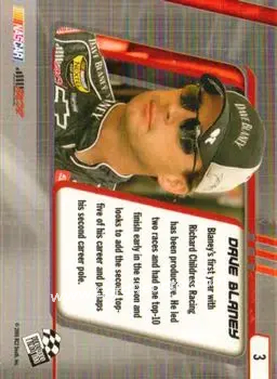 2005 Press Pass Optima #3 - Dave Blaney - Richard Childress Racing - Back 2005 Press Pass Optima #3 - Dave Blaney - Richard Childress Racing - Back