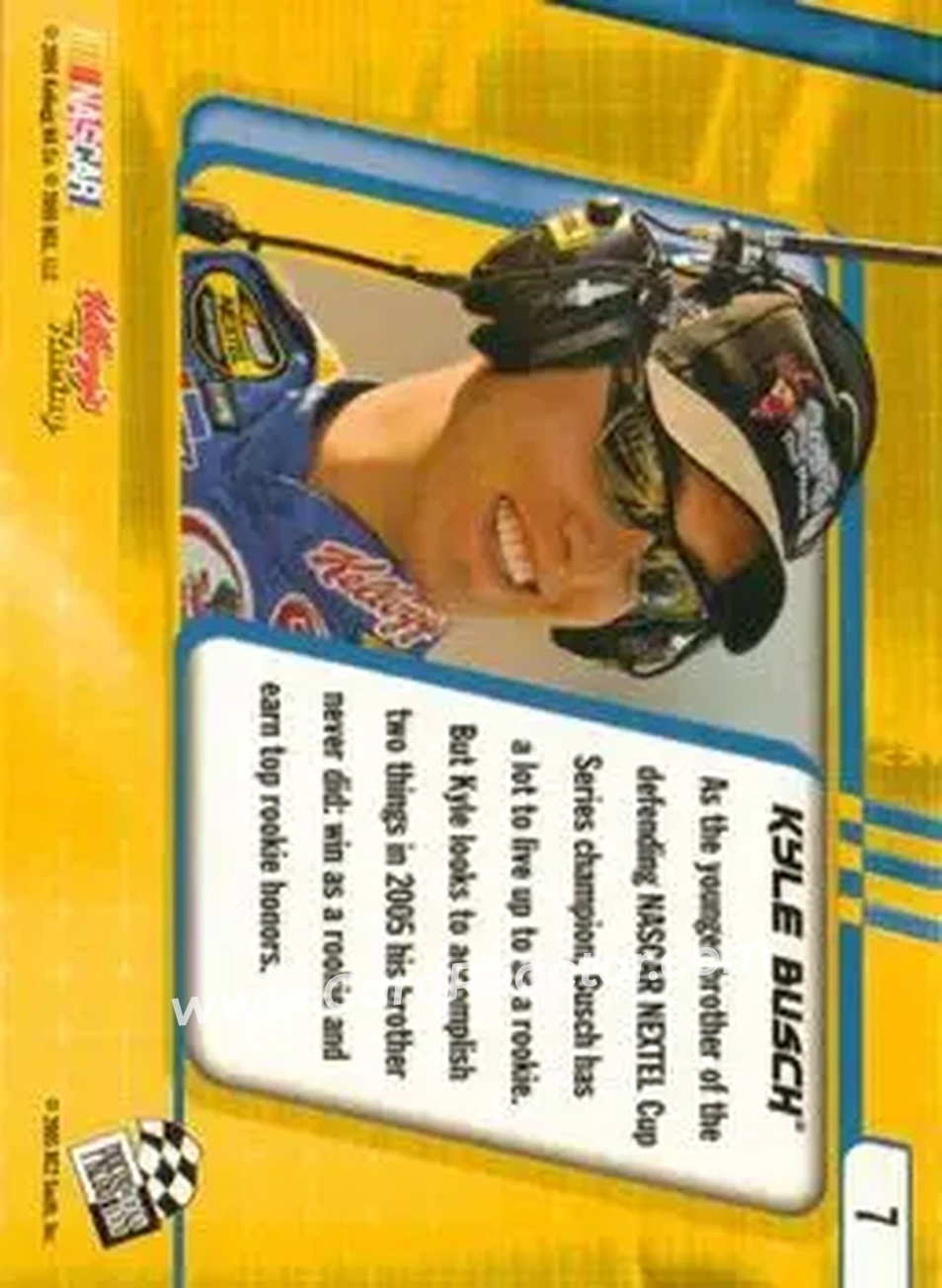 2005 Press Pass Optima #7 - Kyle Busch - Hendrick Motorsports - Back