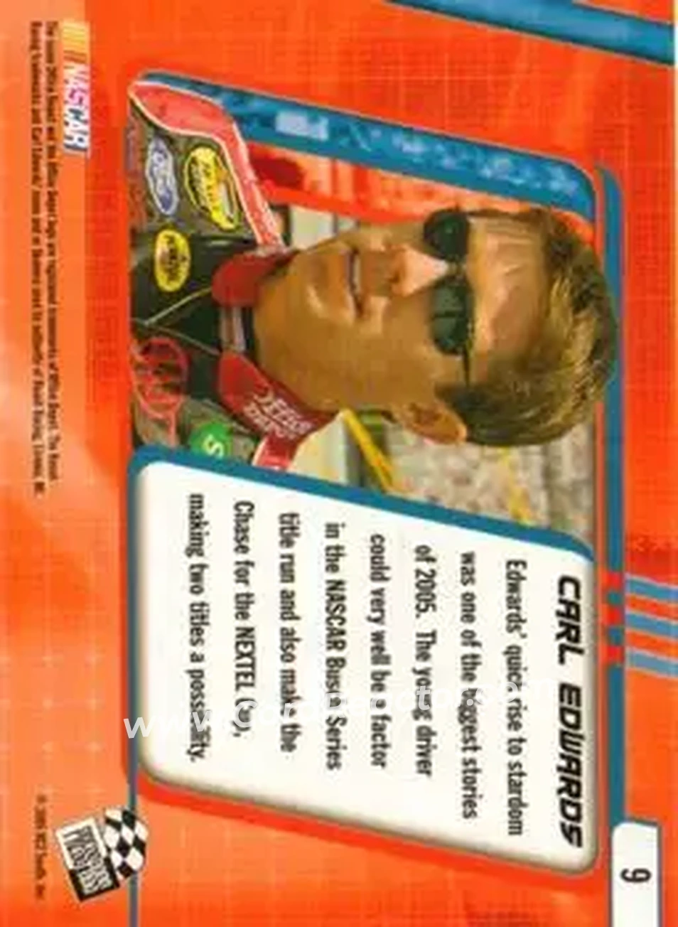 2005 Press Pass Optima #9 - Carl Edwards - Roush Racing - Back 2005 Press Pass Optima #9 - Carl Edwards - Roush Racing - Back