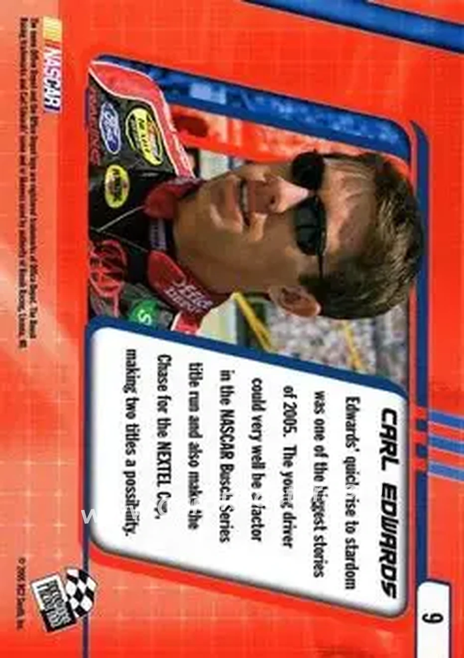2005 Press Pass Optima #9b - Carl Edwards - Roush Racing - Back 2005 Press Pass Optima #9b - Carl Edwards - Roush Racing - Back