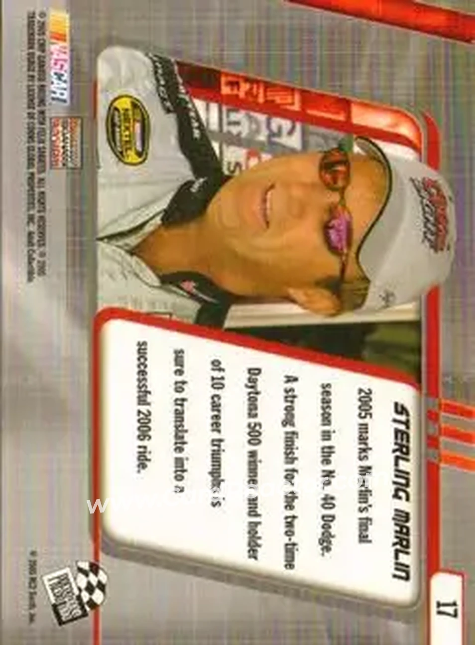 2005 Press Pass Optima #17 - Sterling Marlin - Chip Ganassi Racing with Felix Sabates - Back